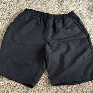Black Athletic Shorts with Elastic Waistband